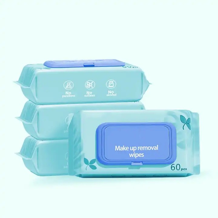 Wet tissue feminine cleansing facial makeup remover wipes
