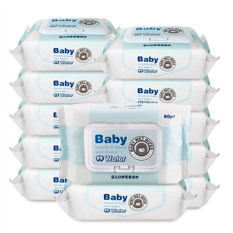 Travel wet tissue pure water baby wipes hypoallergenic skin