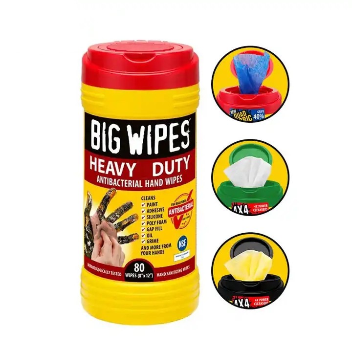 Custom Industry Hand Heavy Duty Industrial Cleaning Wet Wipes