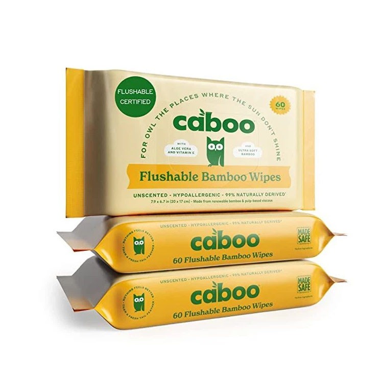 Oem 99% natural bamboo flushable certified toilet wipes