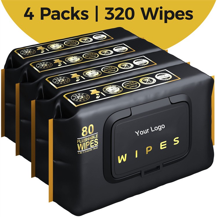 Private Label Multifunctional Flushable Butt Wet Wipes for Adult