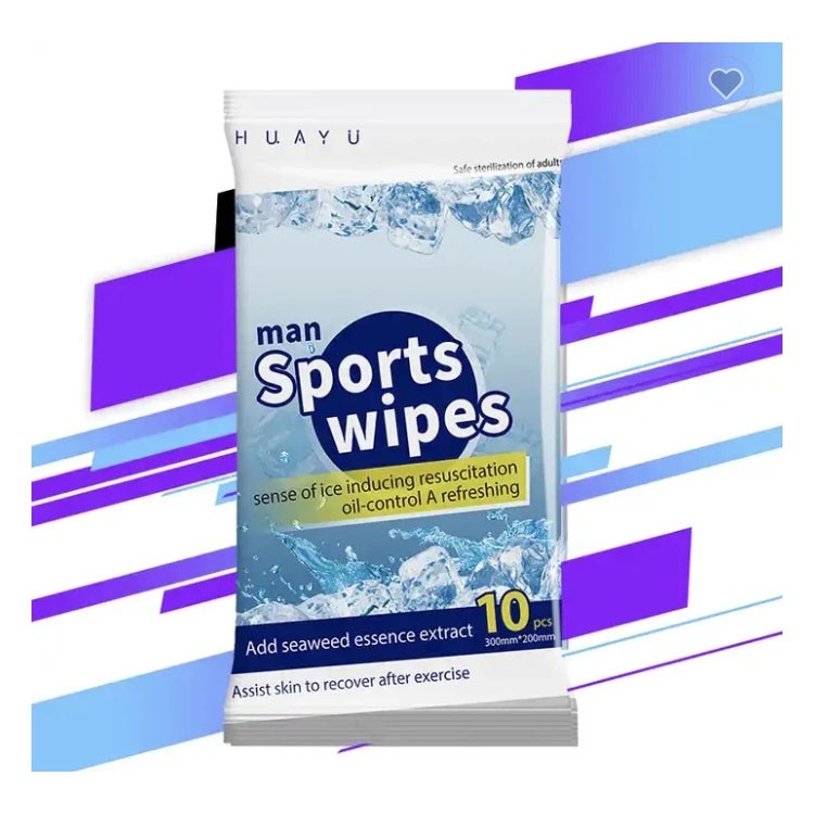 Custom Biodegradable Sports Wipes Cold Wet Wipes For Hands
