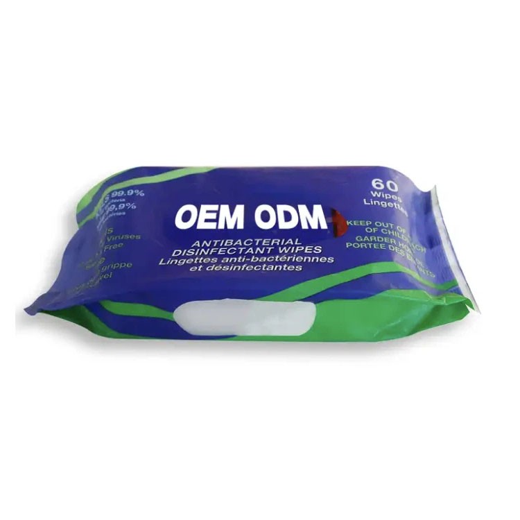 Custom Design Packaged Disinfecting Cleaning Wet Tissue Private Label